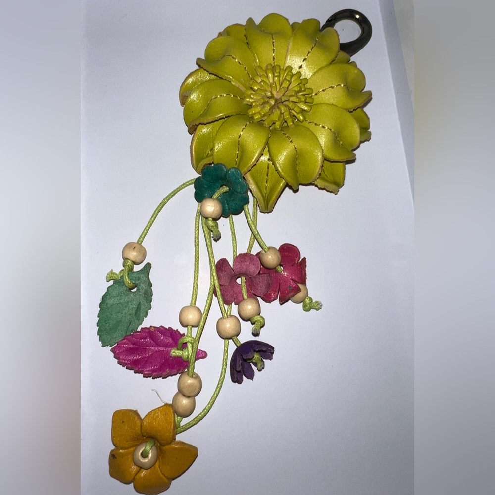 Leather 🥀 Flower Keyfob/Charm